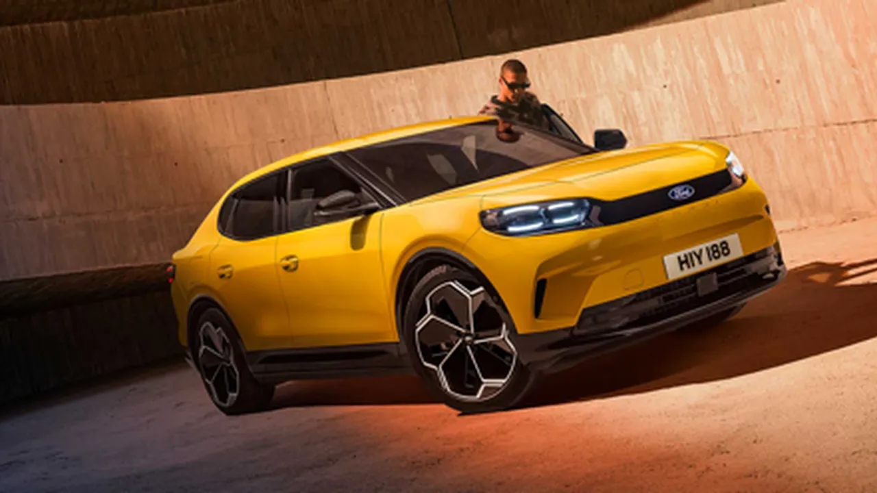 Nuevo Ford Capri 2024: Innovador SUV eléctrico en amarillo.